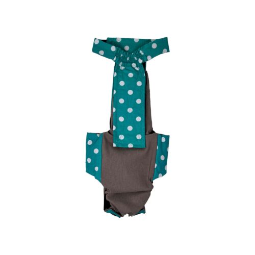 turquoise polka dot diaper snappy overall - back turquoise polka dot diaper snappy overall - back