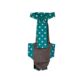 turquoise polka dot diaper snappy overall - back