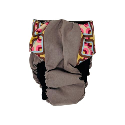 mid century pop on brown diaper - back mid century pop on brown diaper - back