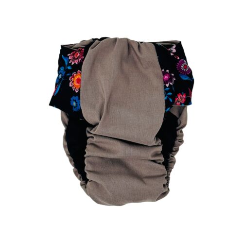 spring flower bloom on brown diaper - back spring flower bloom on brown diaper - back