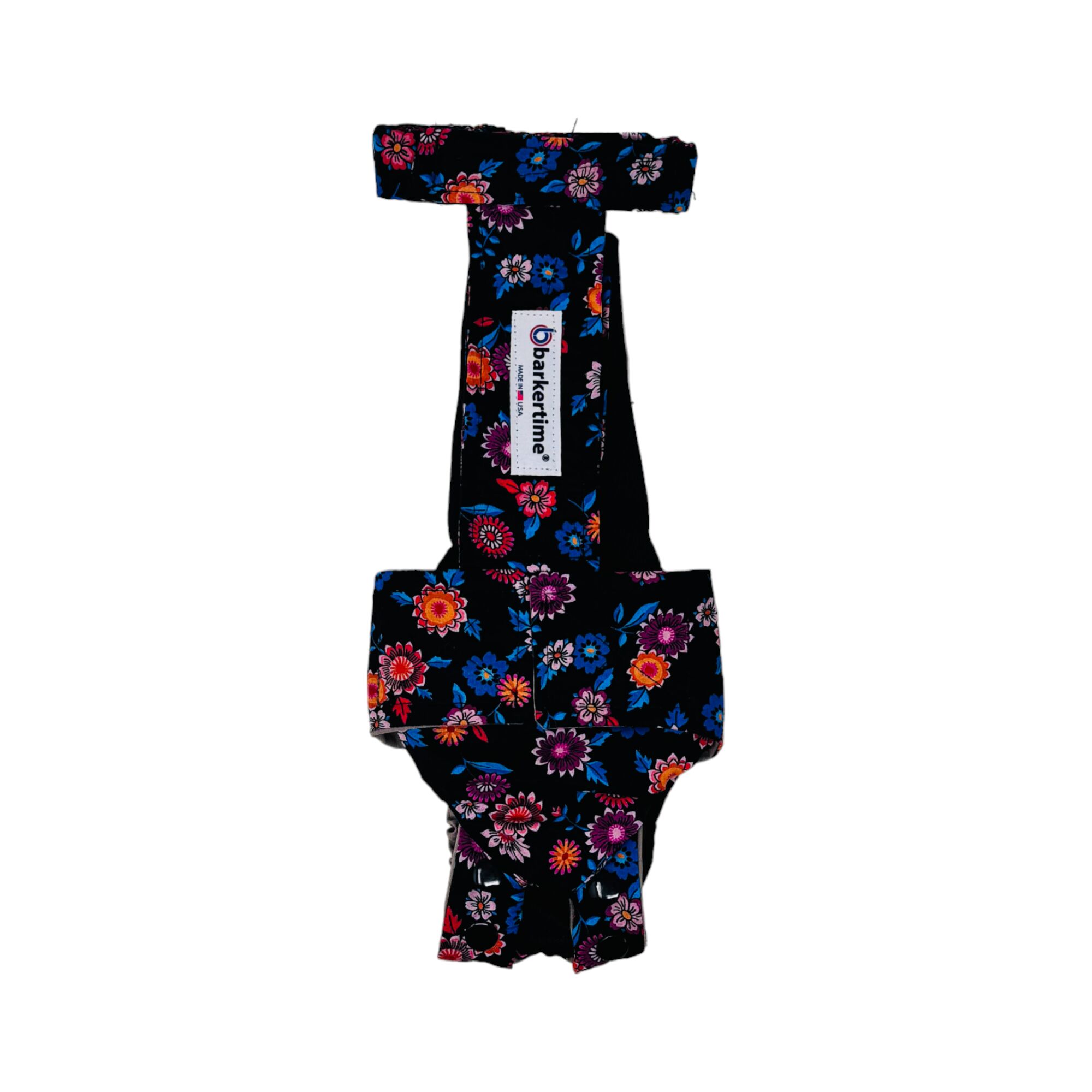 Black Spring Flower Bloom Dog Diaper Snappy Overall