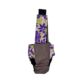 purple rose on brown cat diaper overall - back