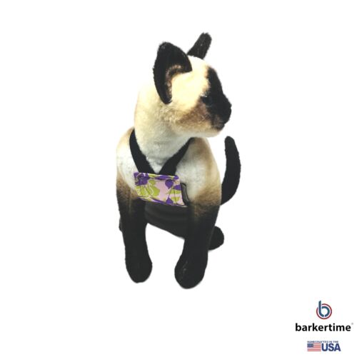 purple rose on brown cat diaper overall - model 2 purple rose on brown cat diaper overall - model 2