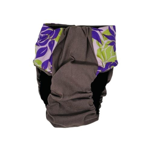 purple rose on brown diaper - back purple rose on brown diaper - back