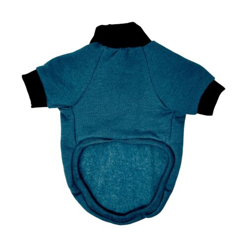 midnight teal dog shirt - open midnight teal dog shirt - open