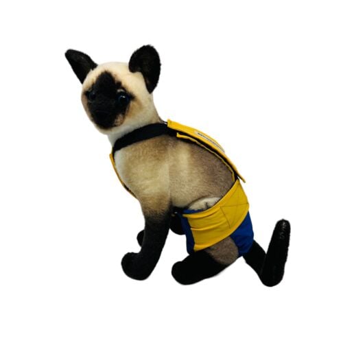 daffodil on blue cat diaper overall - model 1 daffodil on blue cat diaper overall - model 1