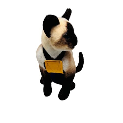 daffodil on blue cat diaper overall - model 2 daffodil on blue cat diaper overall - model 2