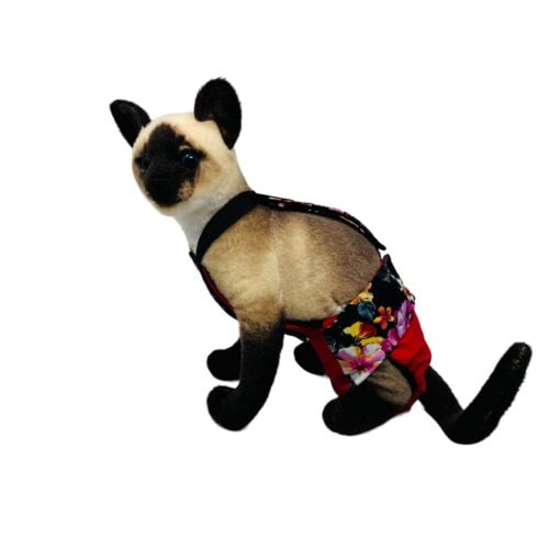 midnight blossom gala on red cat diaper overall - model 1 midnight blossom gala on red cat diaper overall - model 1