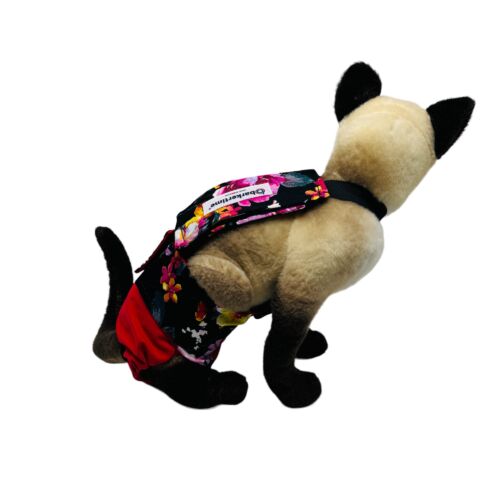 midnight blossom gala on red cat diaper overall - model 3 midnight blossom gala on red cat diaper overall - model 3