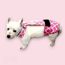 Pink Quatrefoil Escape-Proof Premium Waterproof Dog Diaper Overall
