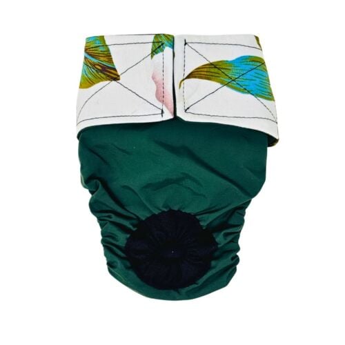 Ivory Botanica on Green diaper