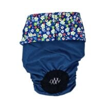 Blue Cosmos on Navy Dog Diaper