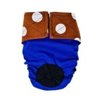Brown Polka Dot on Blue Dog Diaper