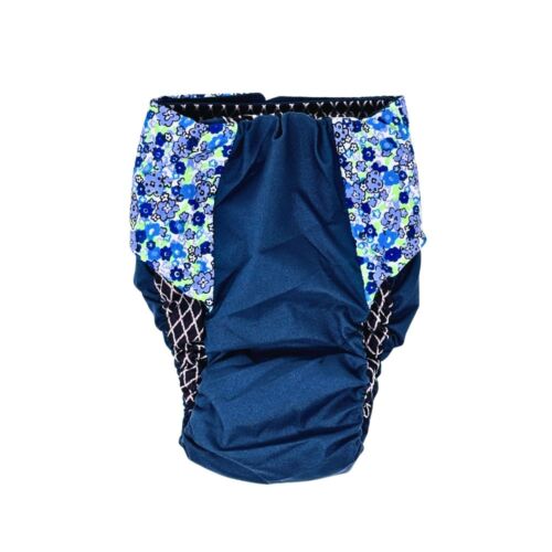 flower garden on navy diaper - back flower garden on navy diaper - back