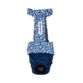 blue cosmos on navy diaper overall