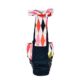 fancy harlequin on black diaper overall - back