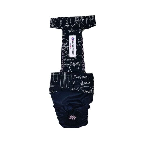 mathematical muse on black diaper overall