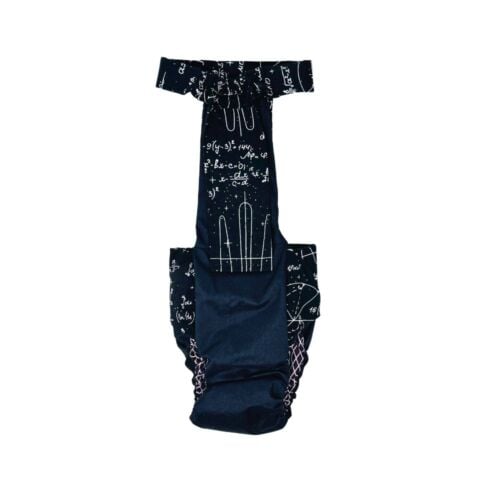 mathematical muse on black diaper overall - back mathematical muse on black diaper overall - back